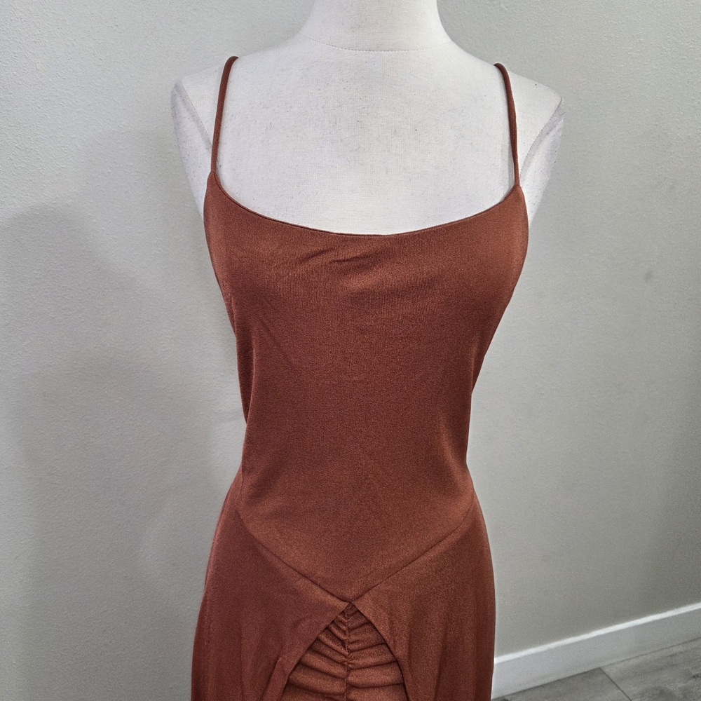 Cult Gaia Natalia Dress - Burnt Orange with Fringe - Picture 6 of 13